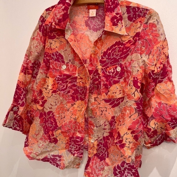 2/40$ Hearts of palm size 14 colorfull blouse - Picture 1 of 8